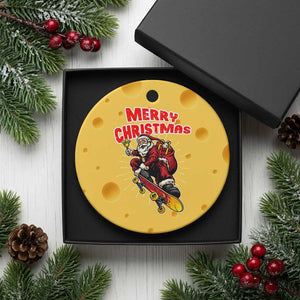 Santa Skateboarding Xmas Ceramic Ornament Funny Skater Xmas TS14 1pc Yellow Cheese Print Your Wear