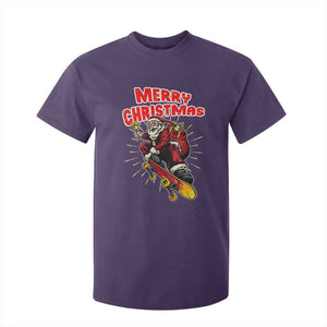 Santa Skateboarding Christmas T Shirt For Kid Funny Skater Xmas TS14 Purple Print Your Wear