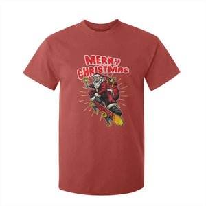Santa Skateboarding Christmas T Shirt For Kid Funny Skater Xmas TS14 Red Print Your Wear