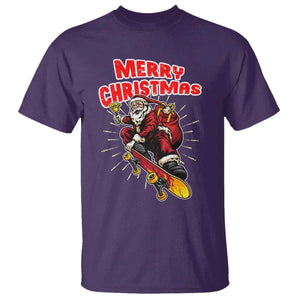 Santa Skateboarding Christmas T Shirt Funny Skater Xmas TS14 Purple Print Your Wear