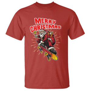 Santa Skateboarding Christmas T Shirt Funny Skater Xmas TS14 Red Print Your Wear