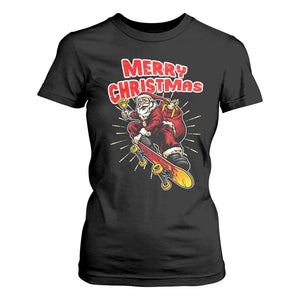 Santa Skateboarding Christmas T Shirt For Women Funny Skater Xmas TS14 Black Print Your Wear