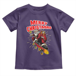 Santa Skateboarding Christmas Toddler T Shirt Funny Skater Xmas TS14 Purple Print Your Wear