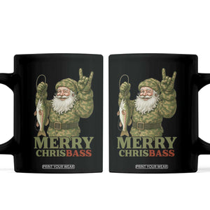 Funny Santa Camo Fishing Coffee Mug Merry Chrisbass TS14 Black Print Your Wear