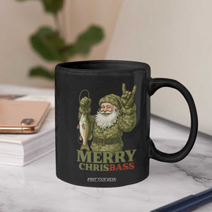 Funny Santa Camo Fishing Coffee Mug Merry Chrisbass TS14 Print Your Wear