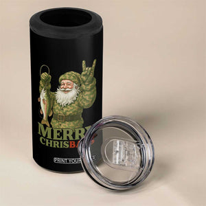 Funny Santa Camo Fishing 4 in 1 Can Cooler Tumbler Merry Chrisbass TS14 Print Your Wear