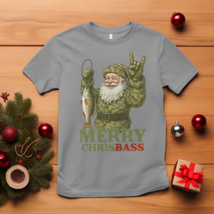 Funny Santa Camo Fishing T Shirt Merry Chrisbass TS14 Sport Gray Print Your Wear