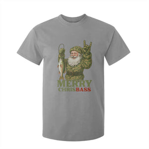 Funny Santa Camo Fishing T Shirt For Kid Merry Chrisbass TS14 Sport Gray Print Your Wear