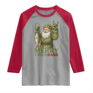 Funny Santa Camo Fishing Raglan Shirt Merry Chrisbass TS14 Sport Gray Red Print Your Wear