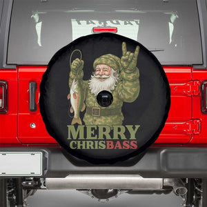 Funny Santa Camo Fishing Spare Tire Cover Merry Chrisbass TS14 Black Print Your Wear