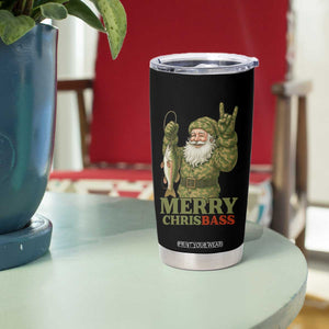 Funny Santa Camo Fishing Tumbler Cup Merry Chrisbass TS14 Print Your Wear