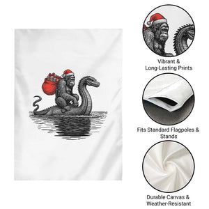 Funny Bigfoot Christmas Garden Flag Sasquatch Loch Ness Cryptid Xmas TS14 Print Your Wear
