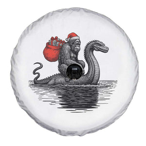 Funny Bigfoot Christmas Spare Tire Cover Sasquatch Loch Ness Cryptid Xmas TS14 Print Your Wear
