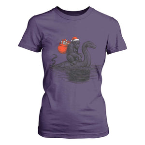 Funny Bigfoot Christmas T Shirt For Women Sasquatch Loch Ness Cryptid Xmas TS14 Purple Print Your Wear