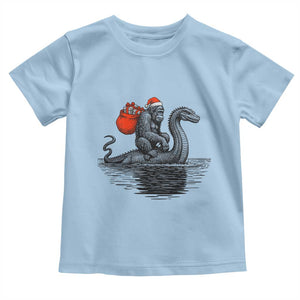 Funny Bigfoot Christmas Toddler T Shirt Sasquatch Loch Ness Cryptid Xmas TS14 Light Blue Print Your Wear