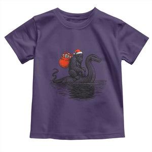 Funny Bigfoot Christmas Toddler T Shirt Sasquatch Loch Ness Cryptid Xmas TS14 Purple Print Your Wear