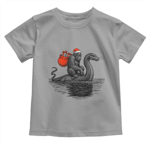 Funny Bigfoot Christmas Toddler T Shirt Sasquatch Loch Ness Cryptid Xmas TS14 Sport Gray Print Your Wear