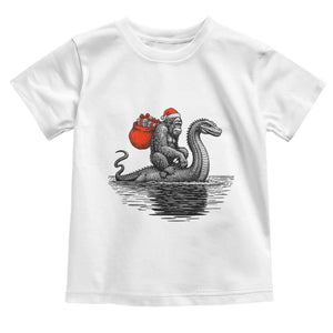 Funny Bigfoot Christmas Toddler T Shirt Sasquatch Loch Ness Cryptid Xmas TS14 White Print Your Wear