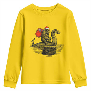 Funny Bigfoot Christmas Youth Sweatshirt Sasquatch Loch Ness Cryptid Xmas TS14 Daisy Print Your Wear
