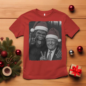 Funny Bigfoot Selfie Christmas T Shirt Sasquatch Trump Meme TS14 Red Print Your Wear