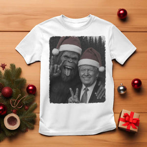 Funny Bigfoot Selfie Christmas T Shirt Sasquatch Trump Meme TS14 White Print Your Wear