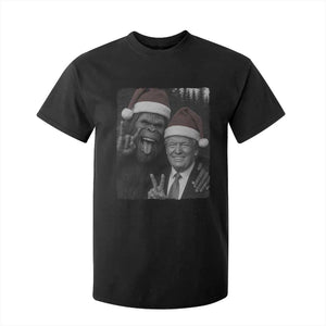 Funny Bigfoot Selfie Christmas T Shirt For Kid Sasquatch Trump Meme TS14 Black Print Your Wear