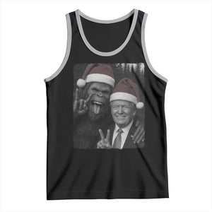 Funny Bigfoot Selfie Christmas Tank Top Sasquatch Trump Meme TS14 Black Athletic Heather Print Your Wear