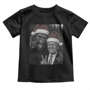 Funny Bigfoot Selfie Christmas Toddler T Shirt Sasquatch Trump Meme TS14 Black Print Your Wear
