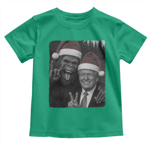 Funny Bigfoot Selfie Christmas Toddler T Shirt Sasquatch Trump Meme TS14 Irish Green Print Your Wear