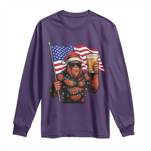 Bigfoot Beer Christmas Long Sleeve Shirt Sasquatch American Flag Patriotic TS14 Purple Print Your Wear