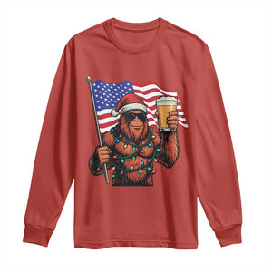 Bigfoot Beer Christmas Long Sleeve Shirt Sasquatch American Flag Patriotic TS14 Red Print Your Wear