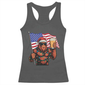 Bigfoot Beer Christmas Racerback Tank Top Sasquatch American Flag Patriotic TS14 Dark Heather Print Your Wear