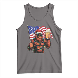 Bigfoot Beer Christmas Tank Top Sasquatch American Flag Patriotic TS14 Deep Heather Print Your Wear