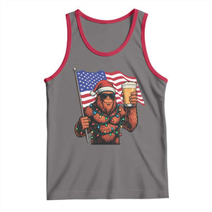 Bigfoot Beer Christmas Tank Top Sasquatch American Flag Patriotic TS14 Deep Heather Red Print Your Wear
