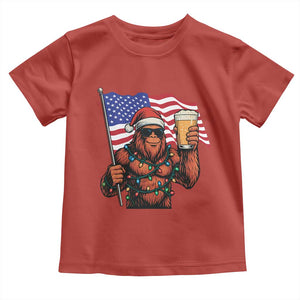 Bigfoot Beer Christmas Toddler T Shirt Sasquatch American Flag Patriotic TS14 Red Print Your Wear
