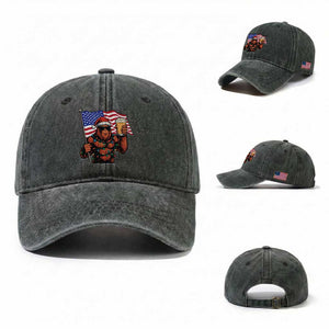 Bigfoot Beer Christmas Washed Cotton Baseball Cap Sasquatch American Flag Patriotic TS14 Washed Cap Universal Fit Dark Green Print Your Wear