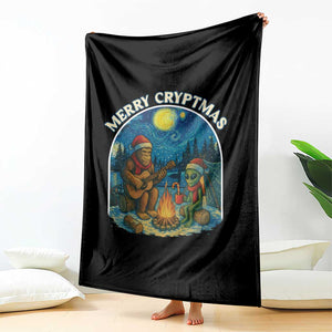 Funny Bigfoot Christmas Throw Blanket Sasquatch Alien Merry Cryptmas TS14 Print Your Wear