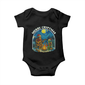 Funny Bigfoot Christmas Baby Onesie Sasquatch Alien Merry Cryptmas TS14 Black Print Your Wear