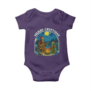 Funny Bigfoot Christmas Baby Onesie Sasquatch Alien Merry Cryptmas TS14 Purple Print Your Wear