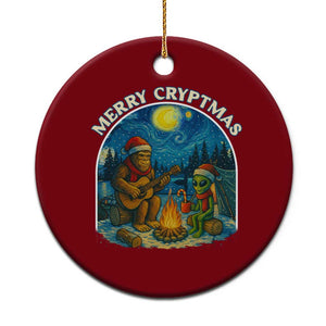 Funny Bigfoot Xmas Ceramic Ornament Sasquatch Alien Merry Cryptmas TS14 1pc Red Print Your Wear