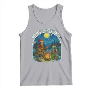 Funny Bigfoot Christmas Tank Top Sasquatch Alien Merry Cryptmas TS14 Athletic Heather Print Your Wear