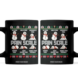 Pain Scale Snowman Coffee Mug Funny ICU Nurse Christmas TS14 Black Print Your Wear