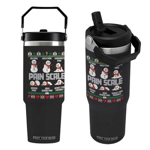 Pain Scale Snowman Flip Straw Tumbler Funny ICU Nurse Christmas TS14 One Size: 30 oz Black Print Your Wear