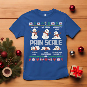 Pain Scale Snowman T Shirt Funny ICU Nurse Christmas TS14 Royal Blue Print Your Wear
