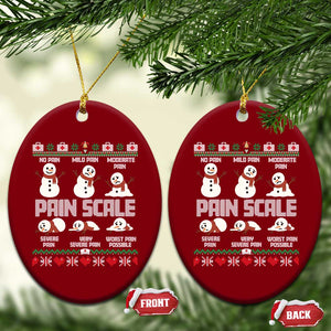Pain Scale Snowman Ceramic Ornament Funny ICU Nurse Christmas TS14 Print Your Wear