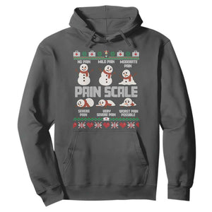 Pain Scale Snowman Hoodie Funny ICU Nurse Christmas TS14 Dark Heather Print Your Wear