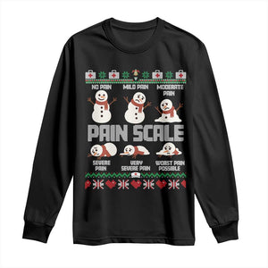 Pain Scale Snowman Long Sleeve Shirt Funny ICU Nurse Christmas TS14 Black Print Your Wear