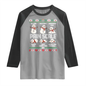 Pain Scale Snowman Raglan Shirt Funny ICU Nurse Christmas TS14 Sport Gray Black Print Your Wear
