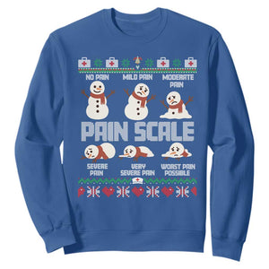 Pain Scale Snowman Sweatshirt Funny ICU Nurse Christmas TS14 Royal Blue Print Your Wear