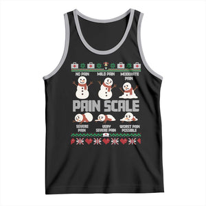 Pain Scale Snowman Tank Top Funny ICU Nurse Christmas TS14 Black Athletic Heather Print Your Wear